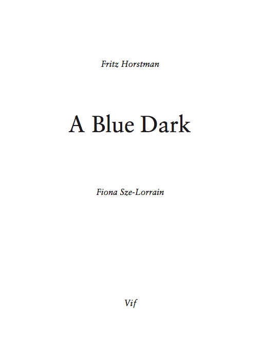 book cover: A Blue Dark